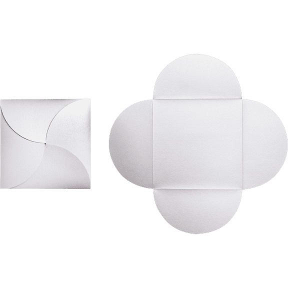 LUXPaper Petal Invitations, 6 1/4 x 6 1/4, Silver Metallic, 210/Pack