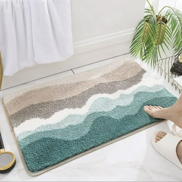 Alfombras de baño, alfombras para sala de estar, alfombra de área, alfombra de baño, alfombras de baño de microfibra suave y absorbente, alfombra de baño con forma, alfombra de baño antideslizante par