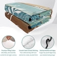 thumbnail image 4 of Quilts King Size, Blue Brown Botanical Soft Comforter Bedding Set for Bed, Farmhouse Wooden Leaves Lightweight Quilted Bedspread with Pillow Cover(2 Pieces) for All Season, 96x106 Inch, 4 of 9