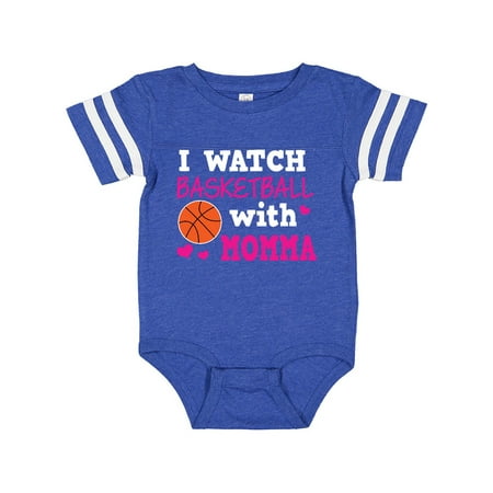 

Inktastic I Watch Basketball with Momma Gift Baby Boy or Baby Girl Bodysuit