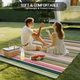 thumbnail image 4 of Colorful Striped Outdoor Rug for Patio/Deck/Porch, Non-Slip Large Area Rug 4 x 6 Ft, Sage Green Pink White Vertical Lines Indoor Outdoor Rugs Washable Area Rugs, Reversible Camping Rug Carpet Runner, 4 of 8