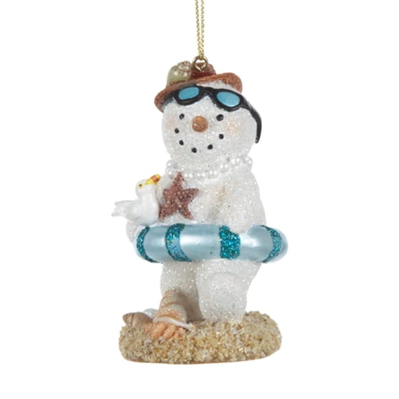 Adorno Colgante Kurt Adler Par de Muñecos de Nieve de Resina de 9.5 cm