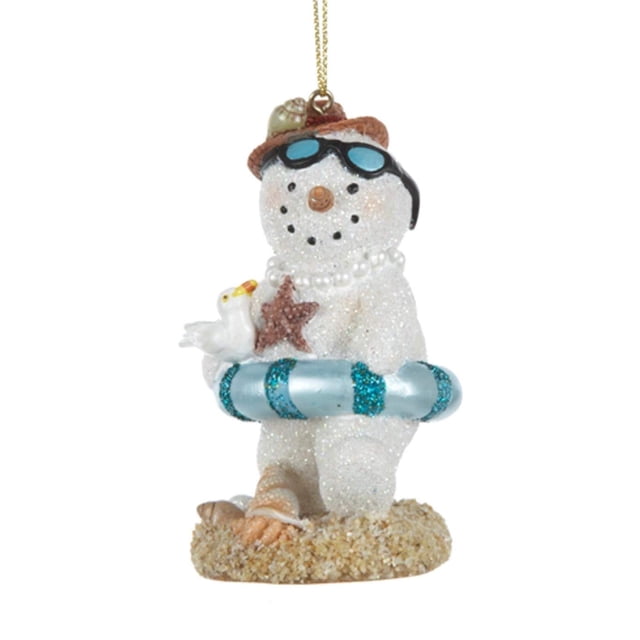 Adorno Colgante Kurt Adler Par de Muñecos de Nieve de Resina de 9.5 cm