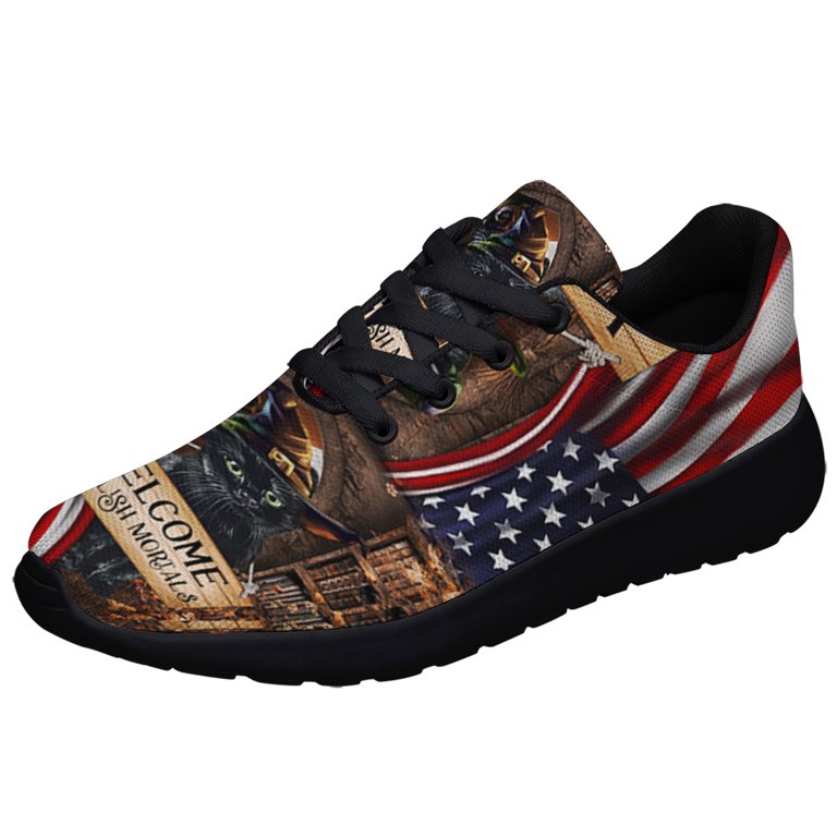 Black Cat Welcome Foolish Mortals Shoes Women display picture 1