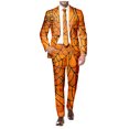 thumbnail image 1 of Wyzesi Compression Shorts Suit Men Inseam Men Long Sleeved Coat and Pants Two Piece Suit with Printed Buttons and Pockets for A Holiday Party Event Workout Shorts Suit Men No Scrunch, 1 of 6