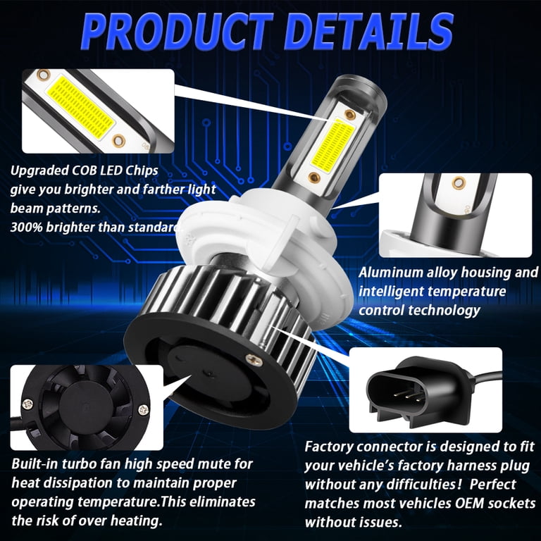 For Mitsubishi Eclipse 1992-1999 LED Headlight Bulbs Hi-Lo Beam Fog For Mitsubishi Eclipse 1992-1999 LED Headlight Bulbs Hi-Lo Beam Fog