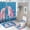 AA-2, variant on Tropical Sunset with Flamingo Shower Curtain Set Modern Bathroom Decor Mats 4pcs Fabric Bathroom Curtain Slip Floor Rug Toilet Lid