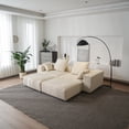 thumbnail image 1 of bokifol Oversized Cloud Couch for Living Room,Convertible Sectional Couch with 2 Ottoman,4 Seater Large Modular Sectional Sofa,Beige, 1 of 7