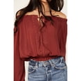 thumbnail image 3 of Tempted Women's Crochet Long Sleeve Top Wine X-Large  US, 3 of 4