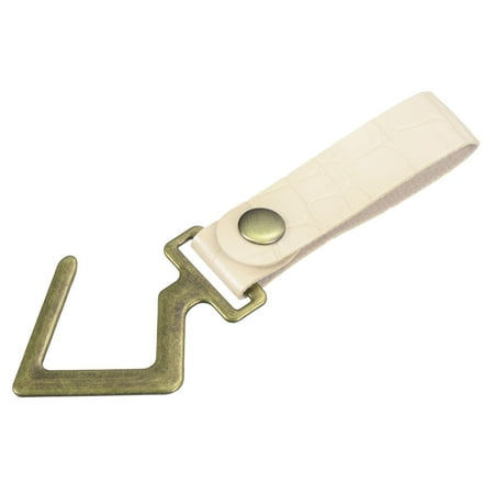 

Uxcell 5.5 inch Portable PU Leather S Shelf Hook Camping Metal Hanging Hook Beige