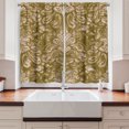 thumbnail image 2 of Ambesonne Ethnic Kitchen Curtains, Folkloric Vintage Damask, 55"x36", Fawn and Ecru, 2 of 3
