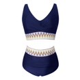 thumbnail image 5 of iTNHFP Bikini Swimsuits Women's High Waisted Bikini Sets Two Piece High Cut Bathing Suits Athletic Color Block Swimsuits, 5 of 5