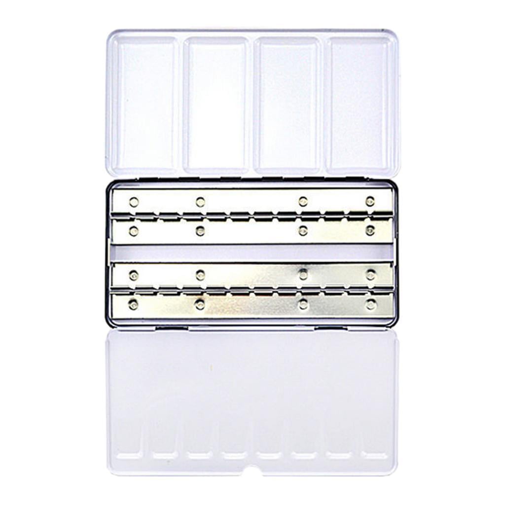 Milageto Empty Watercolor Palette Tin Box Folded Out Palette for Artist Compact DIY Large No Half Pans