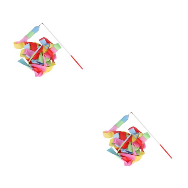 Soidarity Varitas de cinta Favores de fiesta Decoraciones de iris Suministros portátiles Goodie Bag Stuffers Serpentinas de gimnasia para niños Type2 NO2