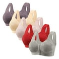 thumbnail image 4 of Sakmal Push Up Bralettes for Women Lace Front Closure Side Smoothing Soft Gray T-Shirt Bras for Ladie 40,5-Pack, 4 of 4