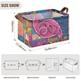 thumbnail image 4 of Retro Flamingo Foldable Storage Large Fabric Storage Baskets Organizer Storage Bins with Handles for Shelves, 4 of 8