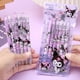 thumbnail image 2 of Sanrio Kuromi-bolígrafos neutros de Anime Kawaii para niñas, juguete de dibujos animados, papelería de belleza para estudiantes, escritura, acción de empuje, regalos, 6 piezas, 2 of 4
