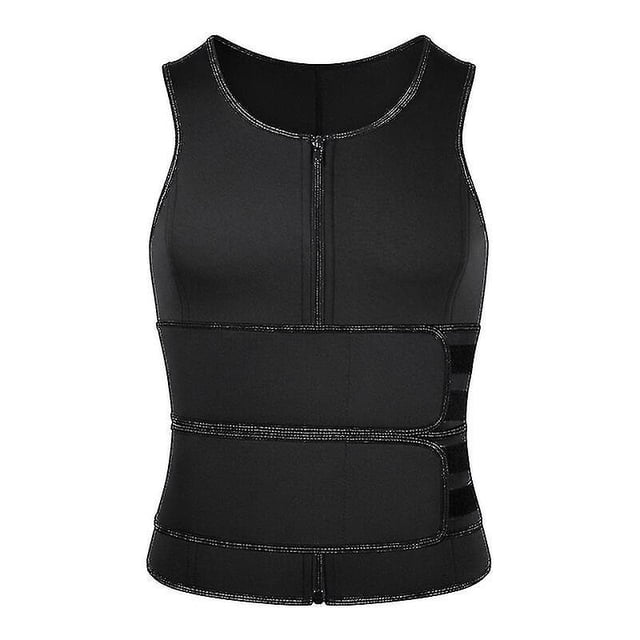 Neoprene Sweat Vest For Men Waist Trainer Vest Adjustable Workout Body Shaper With Double Zipper