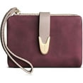 thumbnail image 1 of Womens Wallet Rfid Small Bifold Wallet,Ladies Zipper Card Cluth Coin Purse Wristlet (Purple), 1 of 26