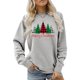 thumbnail image 1 of Camisas navideñas para mujer, cuello redondo, patrón de árbol, fibra de poliéster suave, camiseta de manga larga para mujer, para fiesta, oficina, gris L, 1 of 5