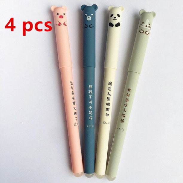 Haile-Bolígrafo de Gel borrable Kawaii Panda Rosa Mouse, tinta negra azul, escuela, oficina, escritura, papelería para cuaderno, regalo, bolígrafos bonitos