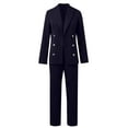 thumbnail image 6 of Breezora Women's Long Sleeve Cardigan and Pants Suit Set Office Work Professional Outfit Elegant Two Piece Business Casual Wear XL Size Dark Blue, 6 of 8
