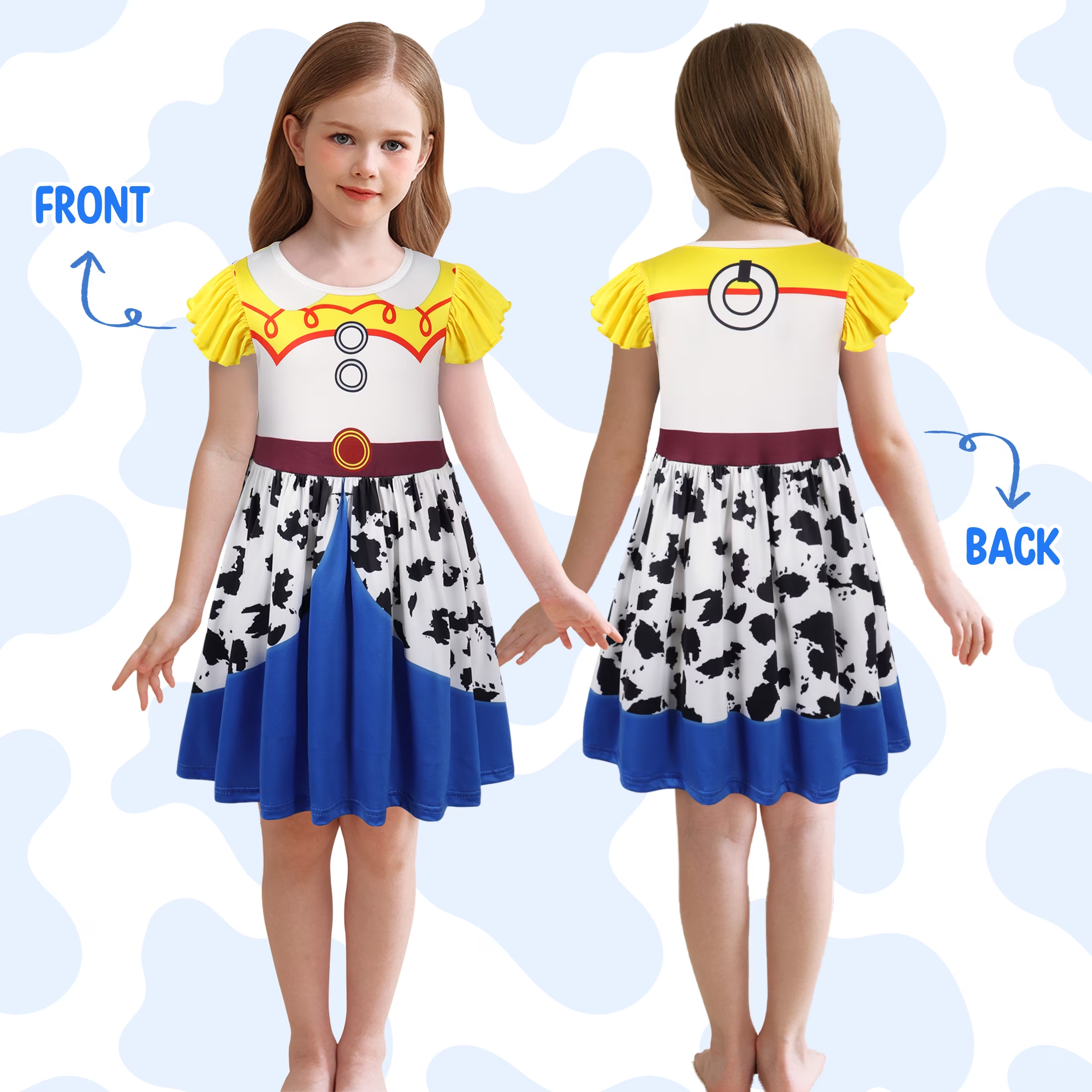Benylion Girls Cowgirl Costume Dress, Western Outfit photo 2