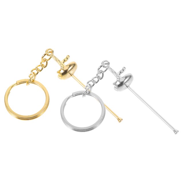 FESTFENDS 2Ud Llavero Colgante Metal Con Fencing Para Decorar Bolsas Y Llaves