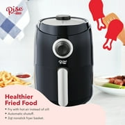 Rise By Dash Compact Air Fryer Oven with Temp Control Non-Stick Basket, Recipe + Auto Shut off, 2 Quart - Black