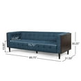 thumbnail image 3 of Croton Contemporary Tufted 3 Seater Sofa, Navy Blue and Brown, 3 of 12