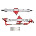 thumbnail image 2 of RC Metal Front Rear Axle Set, Metal Front Rear Axle Set Durable Corrosion Resistance Anodized  for 1/12 RC Car for MN D90 D91 99S Silver Red, 2 of 8