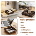 thumbnail image 4 of Valet Tray Catchall Tray for Men, 7.08"x 6.69"x 1.89" PU Leather Nightstand Organizer, EDC Tray for Keys, Wallet & Watch, Dark Brown, 4 of 10