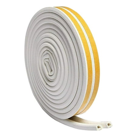 

FTjfrsbc 6m Self Adhesive Rubber Seal Strip Soundproof for Door Window (White D-Typ)
