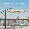 thumbnail image 3 of Garvee 10 feet Offset Hanging Patio Umbrella, 8 Ribs, Beige, 3 of 7