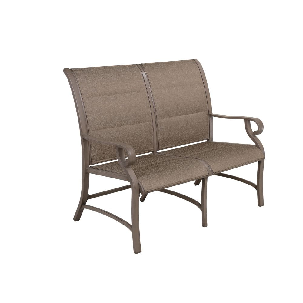 Kepooman Outdoor Garden Patio Double Seat Bench Chair Loveseat with Armrest, Rose Gold Kepooman Outdoor Garden Patio Double Seat Bench Chair Loveseat with Armrest, Rose Gold