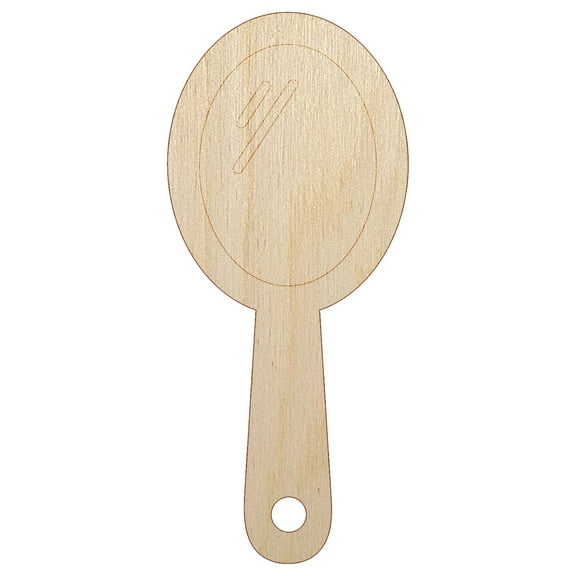 Handheld Makeup Mirror Wood Shape Unfinished Piece Cutout Craft DIY Projects - 4.70 Inch Size - 1/8 Inch Thick