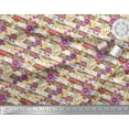 thumbnail image 2 of Soimoi polyester Crepe Fabric Stripe,Floral & Fox Animal Decor Fabric Printed Yard 52 Inch Wide, 2 of 3