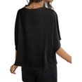 thumbnail image 5 of Summer Short Sleeve Oversize Loose Women Casual Batwing T Shirt Tops, 5 of 6