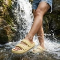 thumbnail image 4 of Cushionaire Fame Pillow Recovery Sandals for Women, Adjustable Double Buckle Waterproof EVA Cloud Slides for Women, 4 of 19