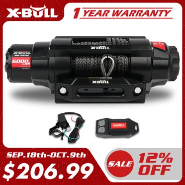 X-BULL Electric Winch 12000LB 12V Synthetic Rope Wireless Remote Towing