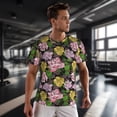 thumbnail image 3 of Wukai Colorful Roses Print Men's Short-Sleeved Mesh T-Shirt,Quick-Dry Short Sleeve Workout T-Shirt-5X-Large, 3 of 8