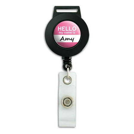 Amys Card - Amy Hello My Name Is Retractable Badge Card ID Holder