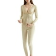 thumbnail image 5 of IQPE Women's Thermal Slimming Bodysuit Full Body Seamless Shapewear with Back Zip for Tummy Control and Warmth Beige XL, 5 of 9