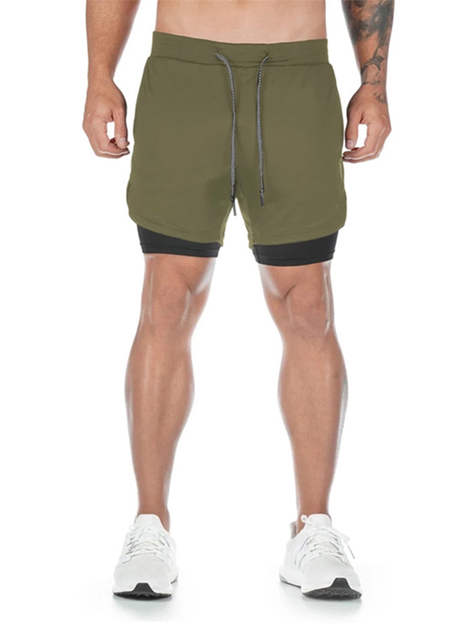 plus size 2 in 1 running shorts