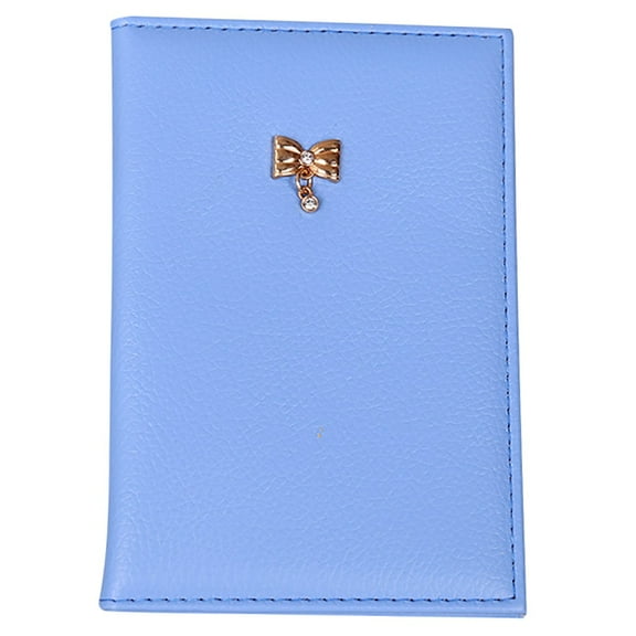 GEZHEN Unisex Leather Wallet Purse Passport Packet Card Holder Travel Cover Case Premium Bow Cute Passport Pack Card Holder Travel Cover Case