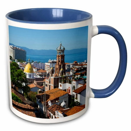 3dRose Puerto Vallarta, Jalisco, Mexico - SA13 DPB0824 - Douglas Peebles - Two Tone Blue Mug,