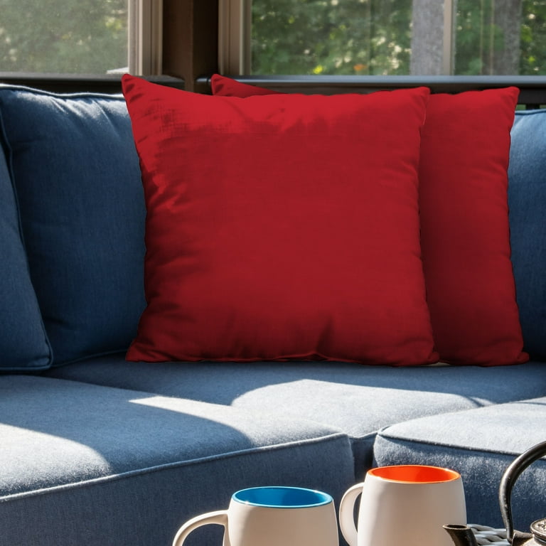 Mainstays Solid Outdoor Pillow Red Walmart
