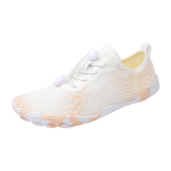 lnmuld Men Women Barefoot Shoes, Breathable Mesh Shoes for Water Yoga Fitness Hiking Color:White,Size:10