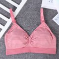 thumbnail image 2 of Ropa Interior Cómoda Para Mujer, Sujetador De Lactancia Con Patrón De Rayas, Cómoda Ropa Interior Inalámbrica Para Mujer, Público Para Mujeres Embarazadas Al Aire Libre ANGGREK Rosa M, 2 of 8