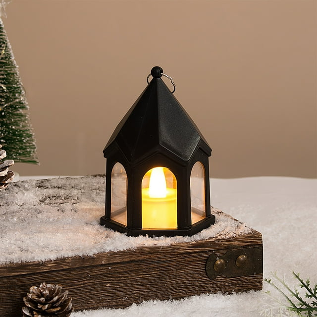 Lámparas de plástico, decoraciones navideñas, candelabros de luz nocturna navideña, decoración navideña para el hogar, adornos creativos de escritorio, luces LED, adecuadas para decoraciones navideñas